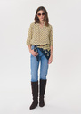 Top Tomaso printed with a lavallière collar Vanilla TARA JARMON UK