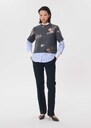 Top Thelma short anthracite dress with floral embroidery Grey TARA JARMON UK