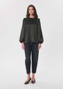 Top Tomina flowing khaki long-sleeved Khaki TARA JARMON UK