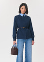 Veronica Jacket right navy blue Denim TARA JARMON UK