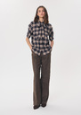 Carla shirt tonka and beige checkered lavallière Tonka TARA JARMON UK