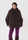 Molly Coat faux fur with integrated scarf Off-white, Tonka TARA JARMON UK