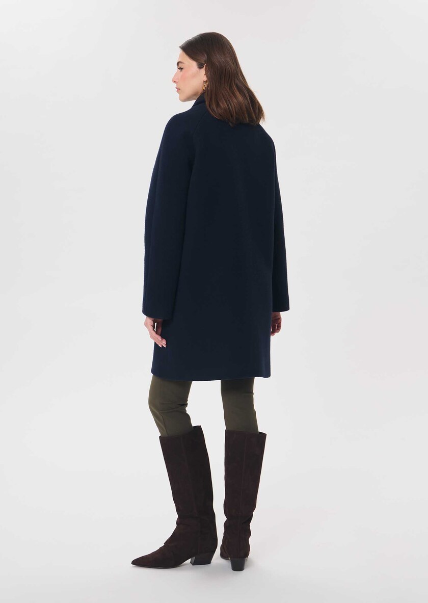 Maryline coat navy blue with patch pockets Night TARA JARMON UK