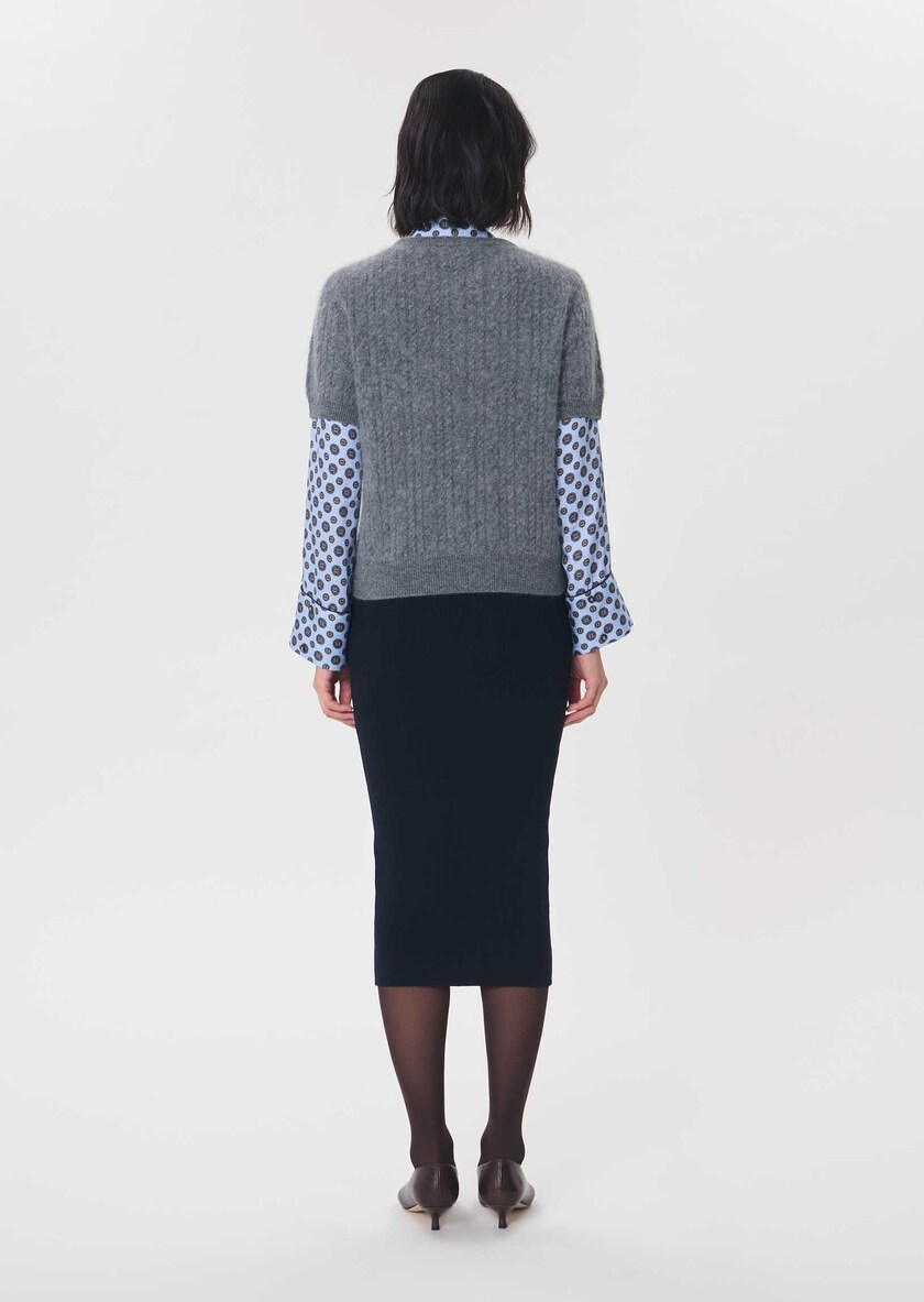 Pamela Sweater heather grey short-sleeved Gray grey TARA JARMON UK