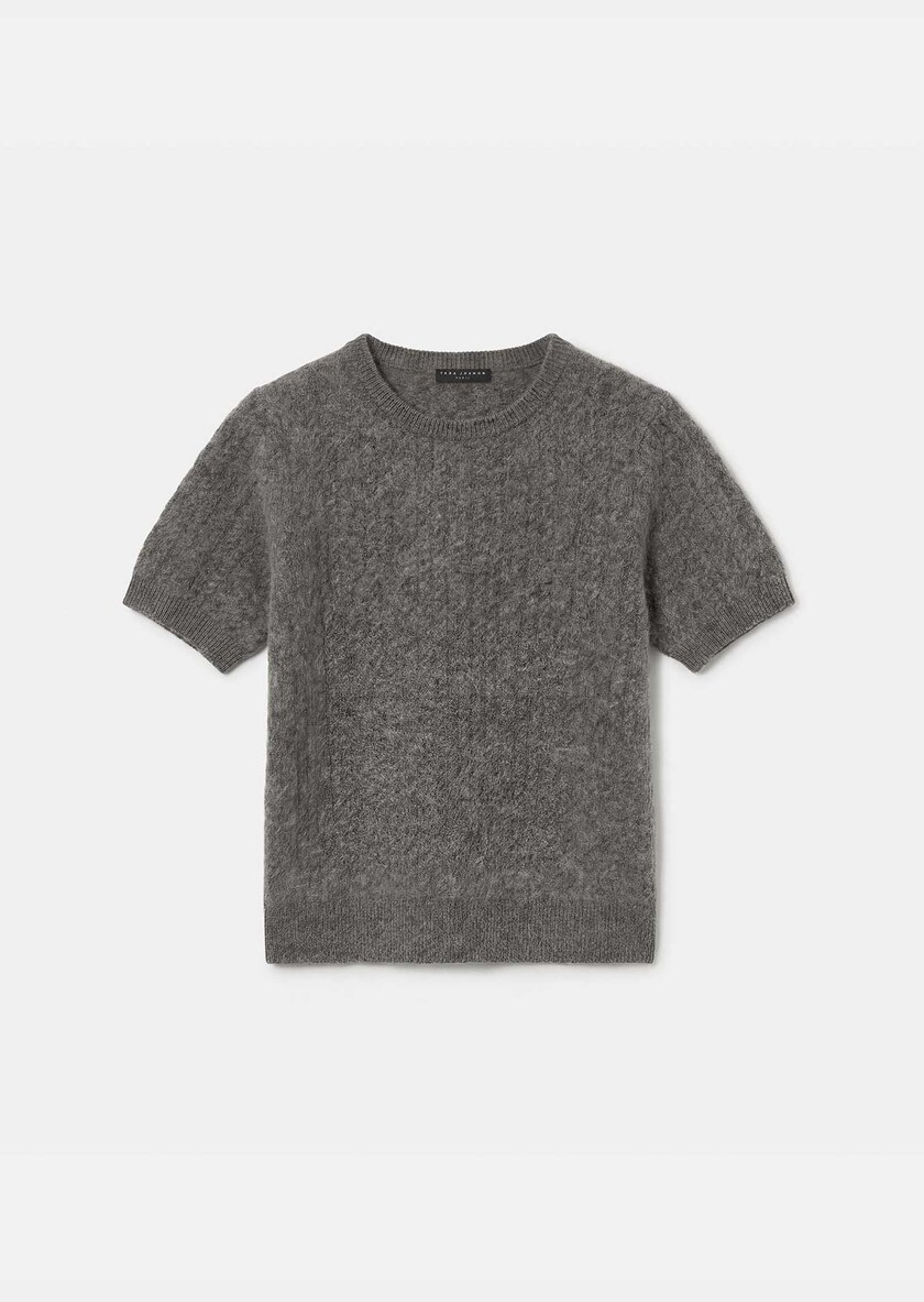 Pamela Sweater heather grey short-sleeved Gray grey TARA JARMON UK