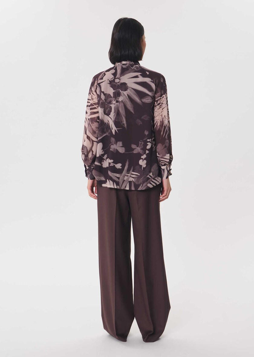 Top Terry Flowy floral print dress with a tie neck Fig TARA JARMON UK