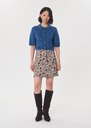Jim Skirt short beige dress in brown floral jacquard Off-white TARA JARMON UK
