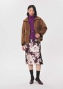 Jacob skirt fig-shaped pencil with beige floral print Fig TARA JARMON UK