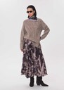 Johanna skirt midi flared fig-colored dress in flowing satin Fig TARA JARMON UK