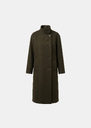 Michael Coat long khaki with a high collar Khaki TARA JARMON UK