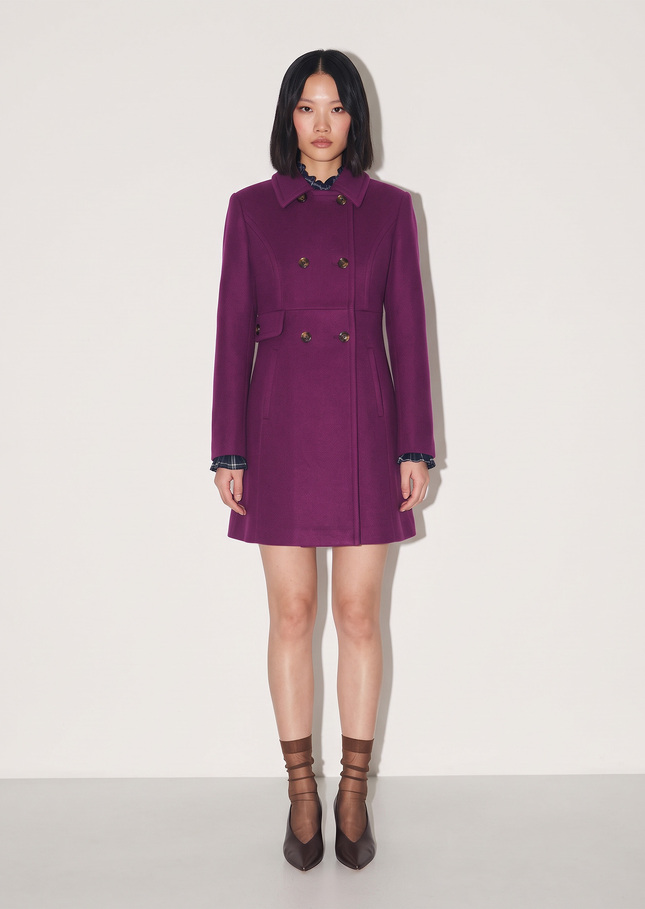 Martha Coat ripe cross belted Mûre TARA JARMON UK