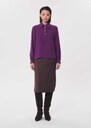 Top Tessy purple long-sleeved shirt with a ruffled collar Mûre TARA JARMON UK