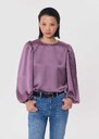 Top Tomina purple with puff sleeves Pourpre TARA JARMON UK