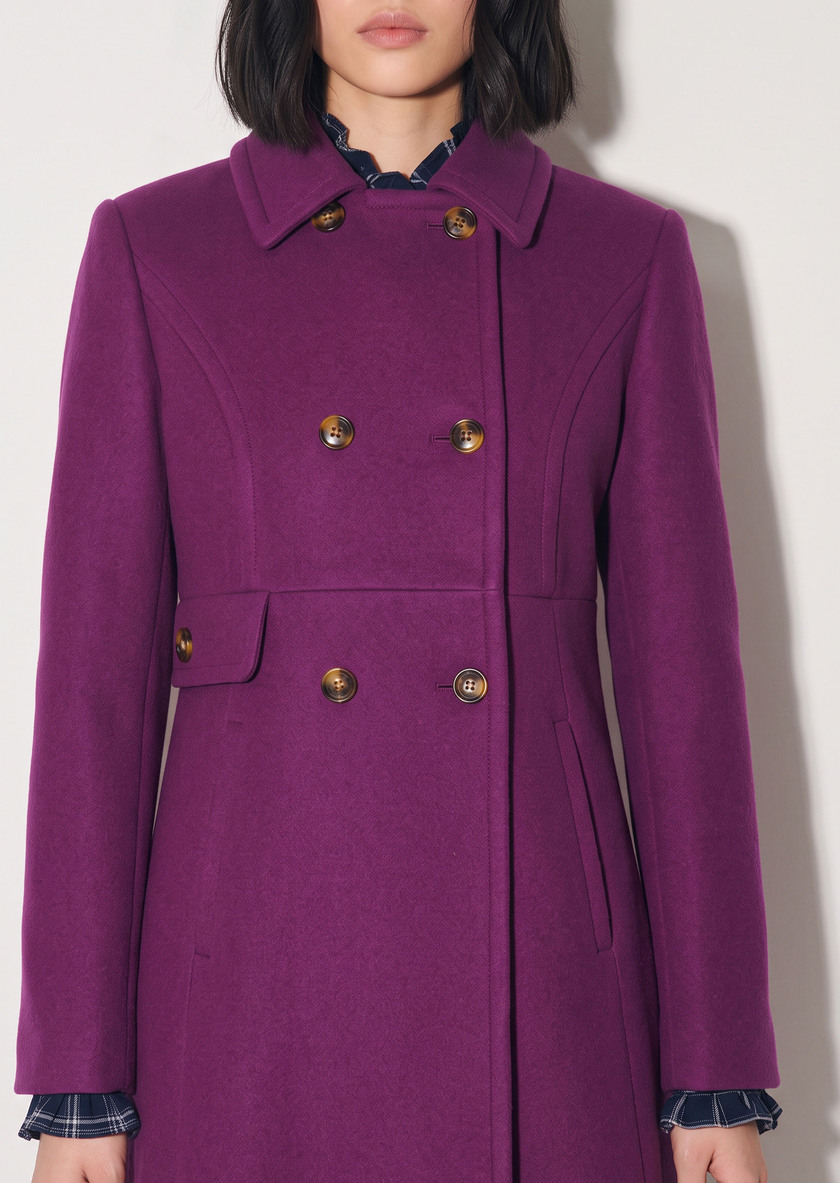 Martha Coat ripe cross belted Mûre TARA JARMON UK