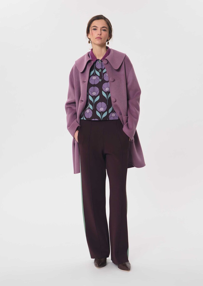 Marie's Coat purple with patch pockets Pourpre TARA JARMON UK