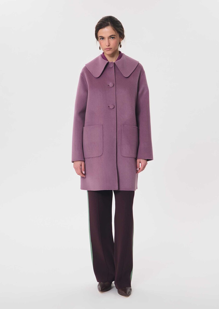 Marie's Coat purple with patch pockets Pourpre TARA JARMON UK