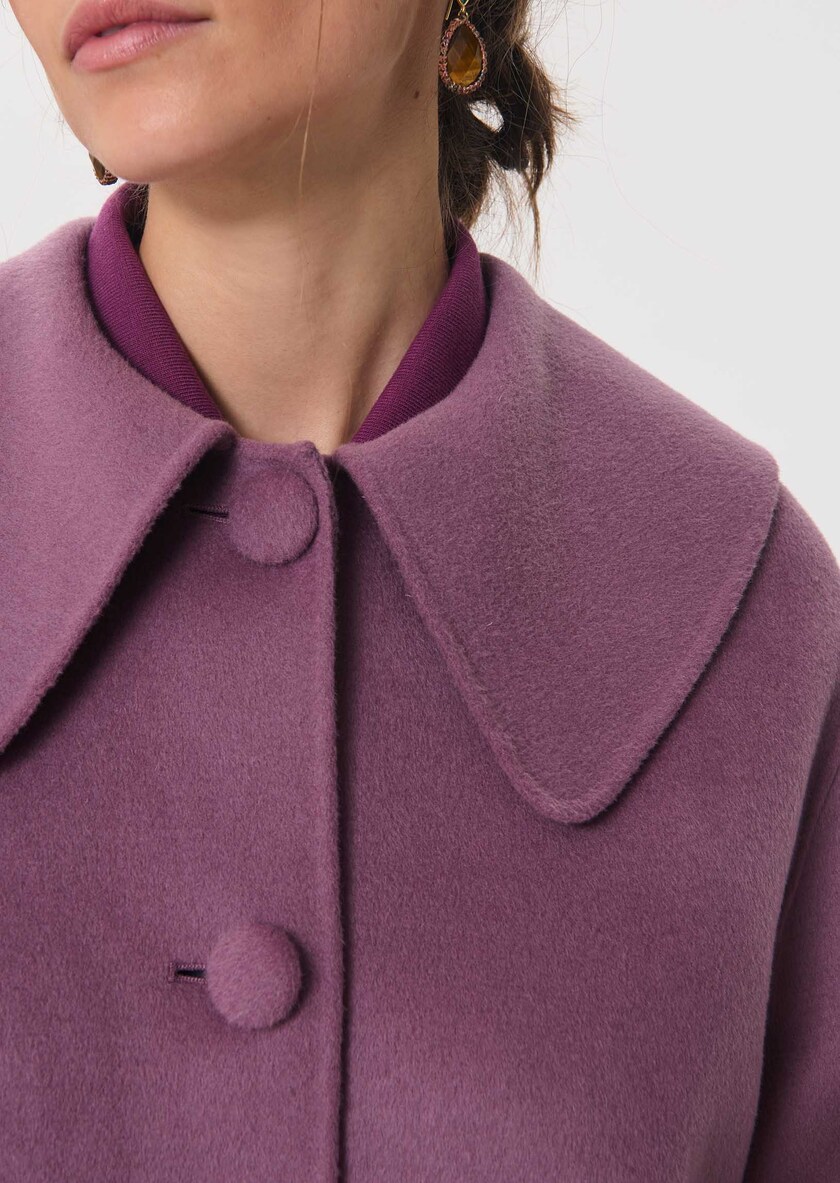 Marie's Coat purple with patch pockets Pourpre TARA JARMON UK