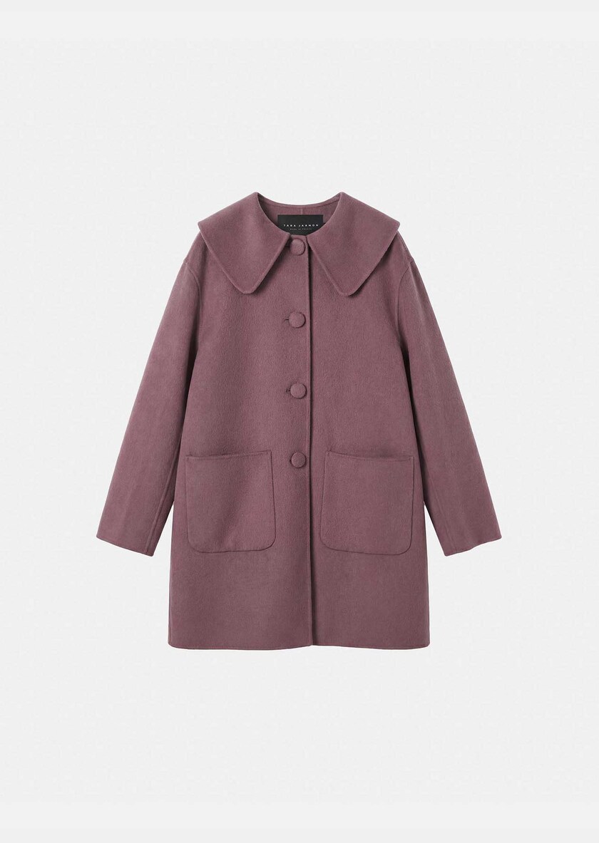 Marie's Coat purple with patch pockets Pourpre TARA JARMON UK
