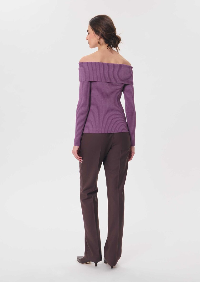 Philippine sweater purple boat neck Pourpre TARA JARMON UK