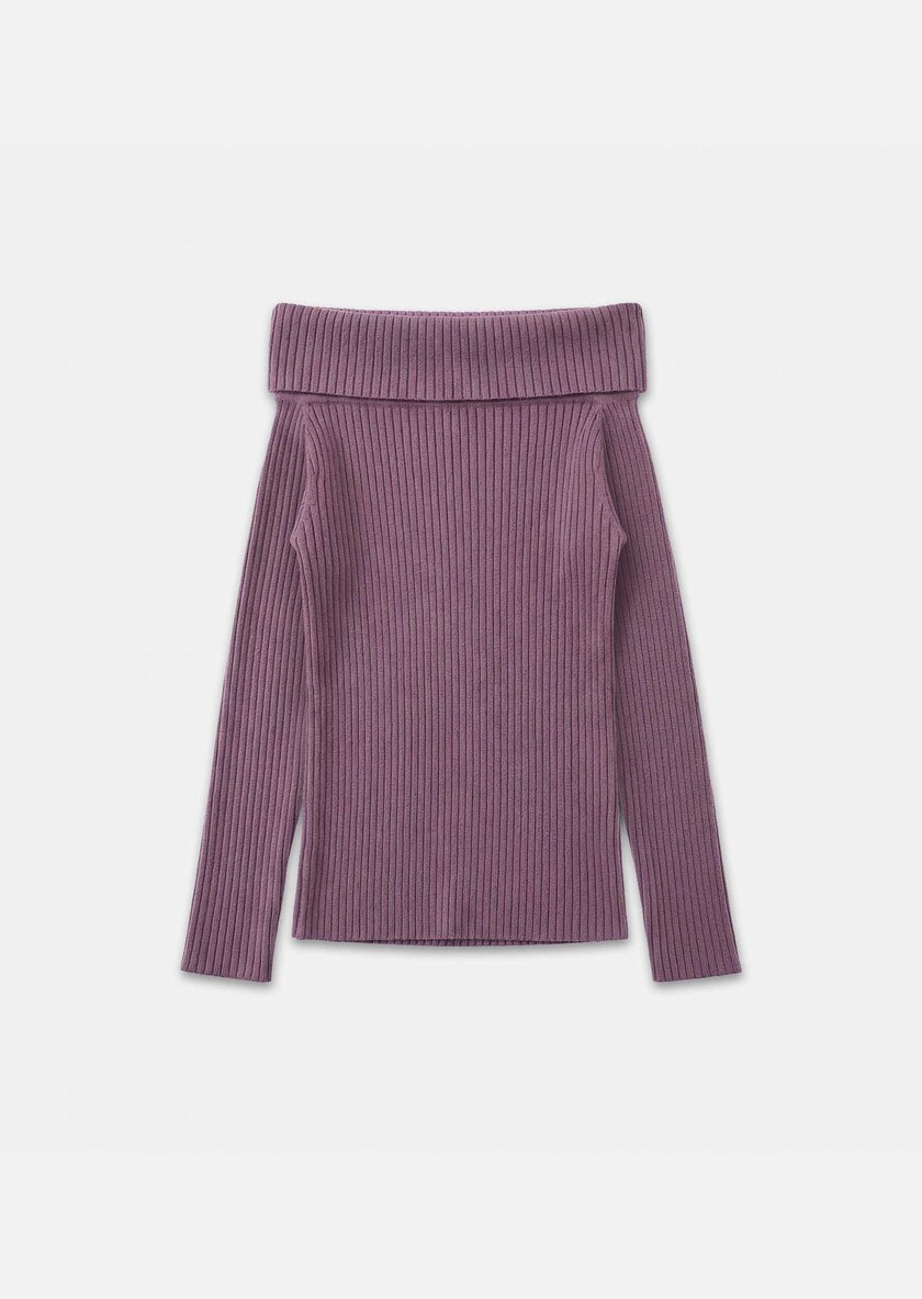 Philippine sweater purple boat neck Pourpre TARA JARMON UK
