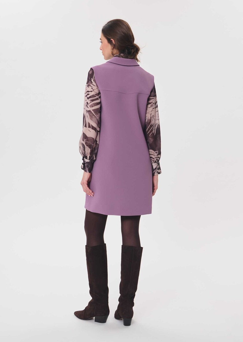 Riffi Dress short purple dress with contrasting collar Pourpre TARA JARMON UK